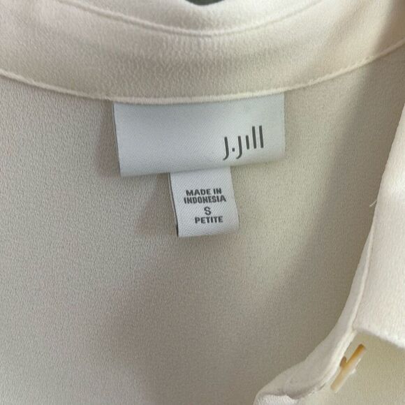 J. Jill classy cream colored tunic blouse size S petite long sleeve - Picture 2 of 6